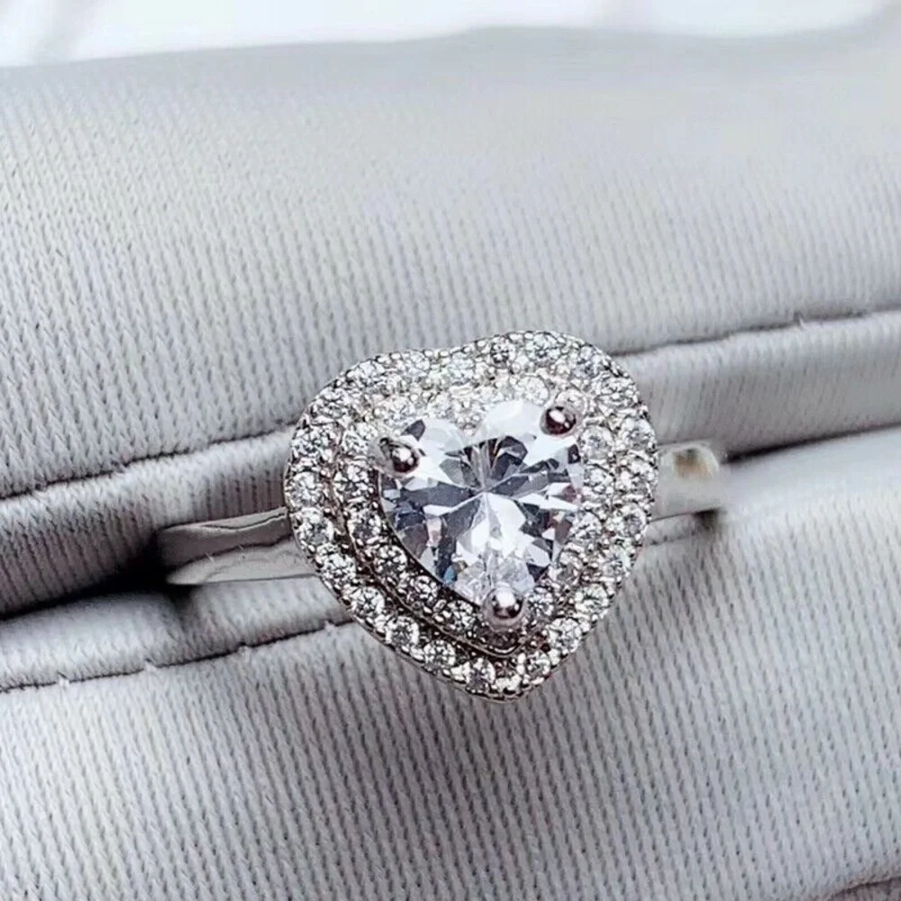 925 Moissanite Halo Ring